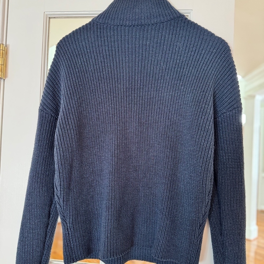 WOMENS HALF ZIP SWEATER, SIZE SMALL, BLUE - Picture 2 of 2